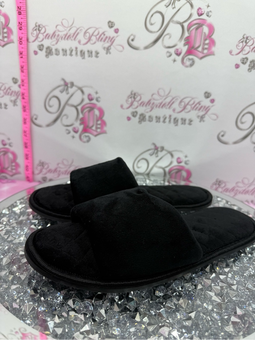 Sandals slippers soft Black Plush Slide Sandals